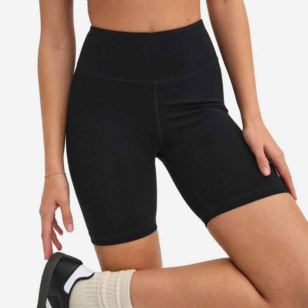 MATE THE LABEL WOMEN'S ORGANIC COTTON BIKER SHORTS NWT BLACK SZ XS